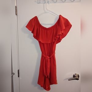 Forever 21 Red Off the Shoulder Romper